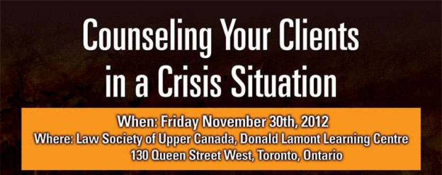 Counseling your clients in a crisis situation - conference & webcast